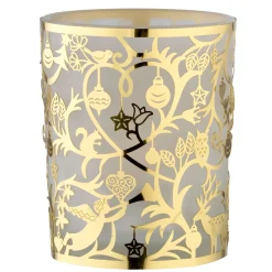 Käthe Wohlfahrt Kerzen & Teelichthalter<Teelichtglas "Waldweihnacht" Gold