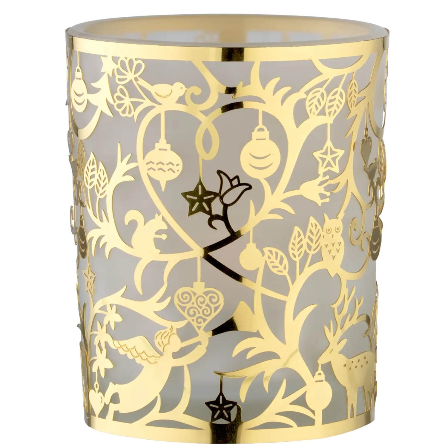 Käthe Wohlfahrt Kerzen & Teelichthalter<Teelichtglas "Waldweihnacht" Gold