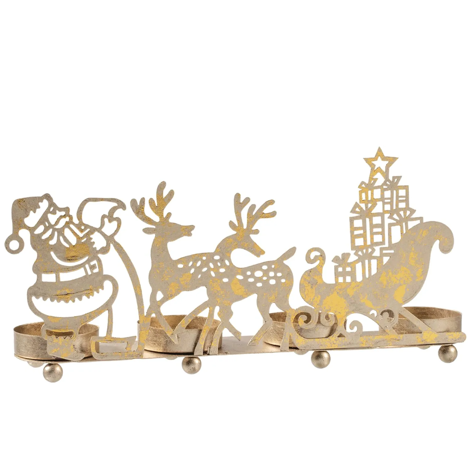 Käthe Wohlfahrt Kerzen & Teelichthalter<Teelichthalter "Rentierschlitten", Gold
