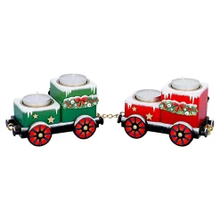 Käthes Original Kerzen & Teelichthalter<Teelichthalter "Waggons-Weihnachtsreise"