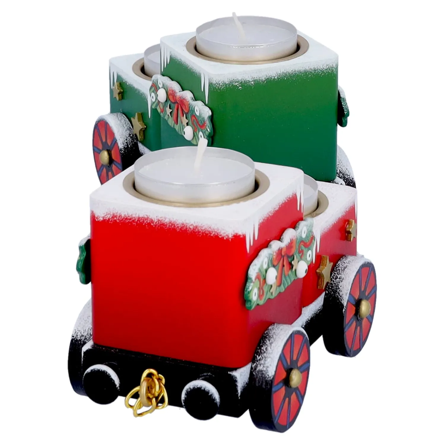 Käthes Original Kerzen & Teelichthalter<Teelichthalter "Waggons-Weihnachtsreise"