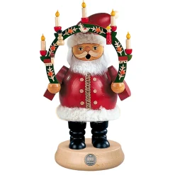 Müller Kleinkunst Räuchermänner<Weihnachtsmann Mit Kerzenbogen, Rauchermannchen
