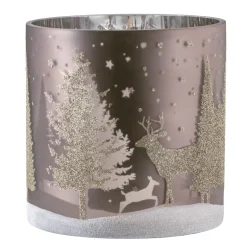 Käthe Wohlfahrt Kerzen & Teelichthalter<Windlicht "Hirsche Im Wald" Taupe, 15Cm