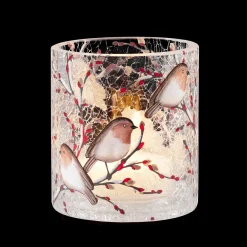 Käthe Wohlfahrt Kerzen & Teelichthalter<Windlicht "Rotkehlchenfamilie", 10 Cm