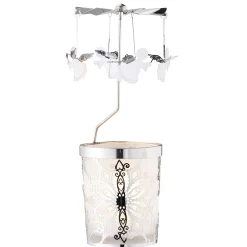 Käthe Wohlfahrt Kerzen & Teelichthalter<Windlicht-Karussell "Engel", Silber