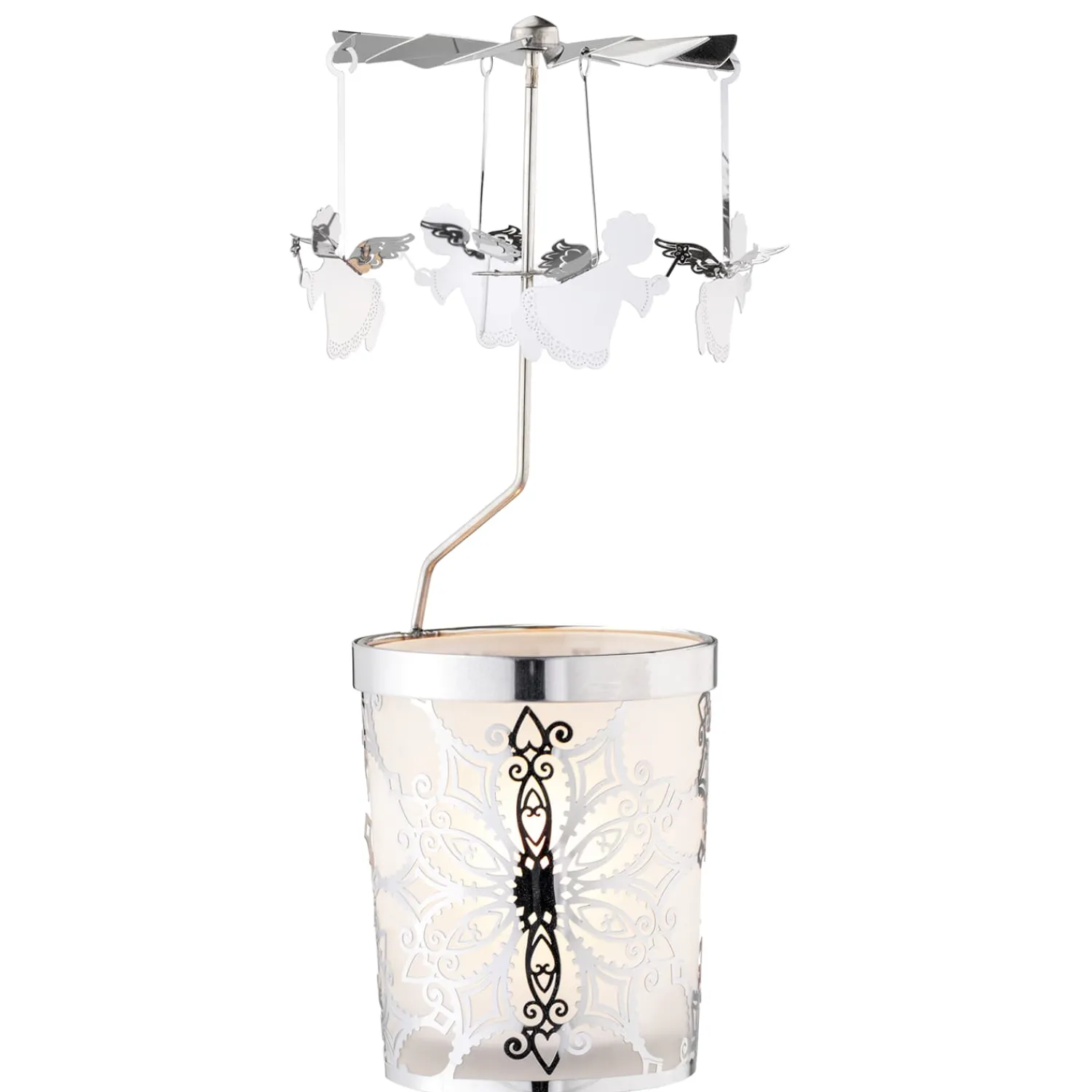 Käthe Wohlfahrt Kerzen & Teelichthalter<Windlicht-Karussell "Engel", Silber