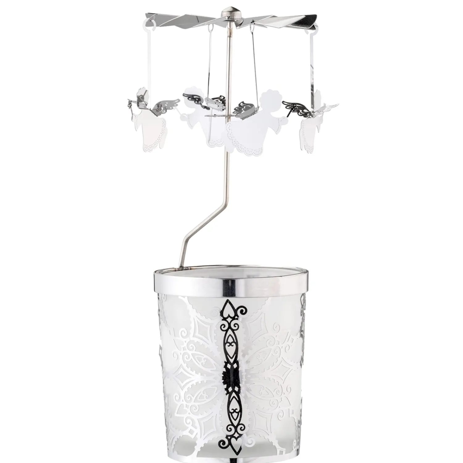 Käthe Wohlfahrt Kerzen & Teelichthalter<Windlicht-Karussell "Engel", Silber
