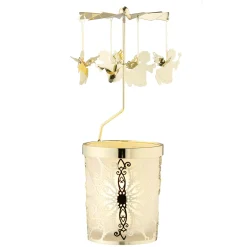 Käthe Wohlfahrt Kerzen & Teelichthalter<Windlicht-Karussell "Engelchen", Gold