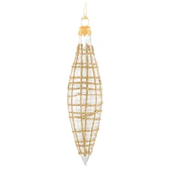 Käthe Wohlfahrt Baumkugeln Und Set-Angebote<Zapfen Klar Mit Glitzer Gold/Weis